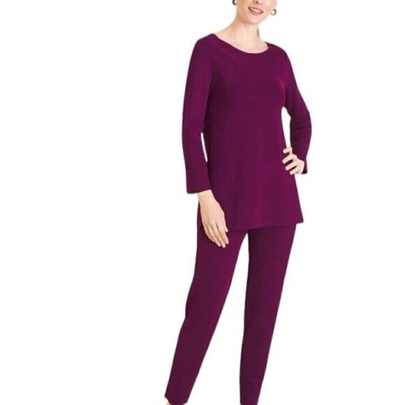 Chico’s TRAVELERS COLLECTIONSweater-Knit Top Plum Size Small - Picture 15 of 15